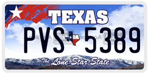 PVS5389 license plate in Texas