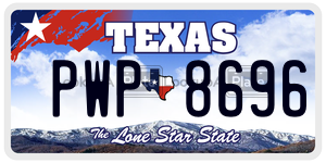 PWP8696 license plate in Texas