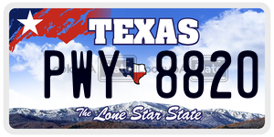 PWY8820 license plate in Texas