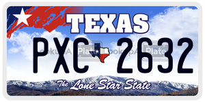 PXC2632 license plate in Texas