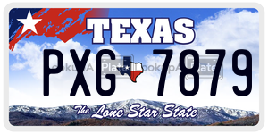 PXG7879 license plate in Texas