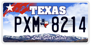 PXM8214 license plate in Texas
