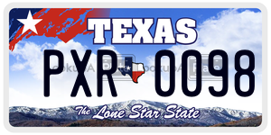 PXR0098 license plate in Texas