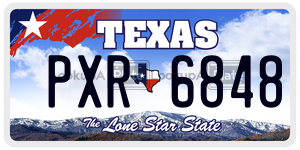 PXR6848 license plate in Texas