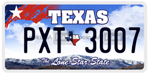 PXT3007 license plate in Texas