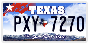 PXY7270 license plate in Texas