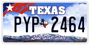 PYP2464 license plate in Texas