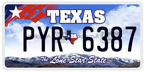 PYR6387 license plate in Texas