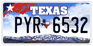 PYR6532 license plate in Texas