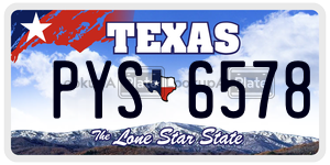 PYS6578 license plate in Texas