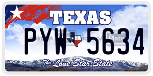 PYW5634 license plate in Texas