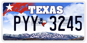 PYY3245 license plate in Texas