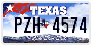 PZH4574 license plate in Texas