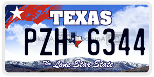 PZH6344  license plate in TX