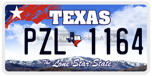 PZL1164 license plate in Texas