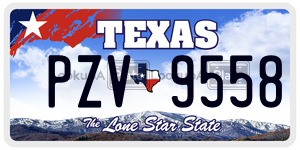 PZV9558 license plate in Texas