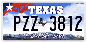 PZZ3812 license plate in Texas