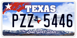 PZZ5446  license plate in TX