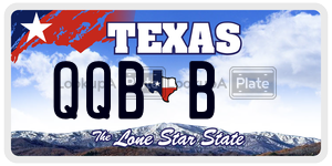QQBB license plate in Texas