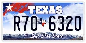 R706320 license plate in Texas