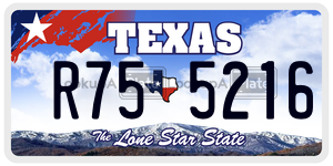 R755216 license plate in Texas