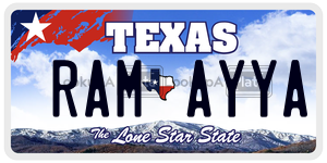 RAMAYYA license plate in Texas