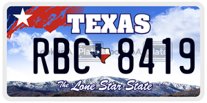 RBC8419  license plate in TX