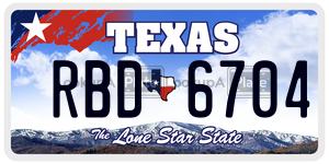RBD6704 license plate in Texas