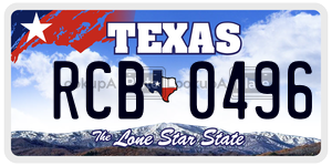 RCB0496 license plate in Texas