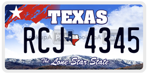 RCJ4345 license plate in Texas