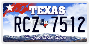 RCZ7512 license plate in Texas