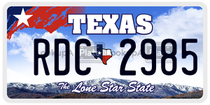 RDC2985 license plate in Texas