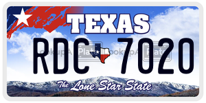 RDC7020 license plate in Texas