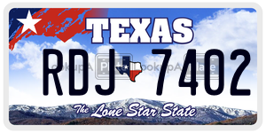 RDJ7402 license plate in Texas