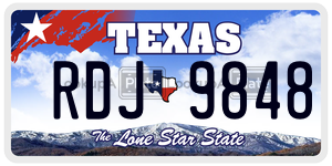 RDJ9848 license plate in Texas