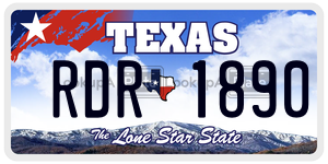 RDR1890 license plate in Texas