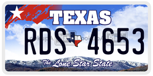 RDS4653 license plate in Texas
