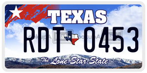RDT0453 license plate in Texas