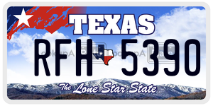 RFH5390 license plate in Texas