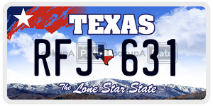 RFJ631 license plate in Texas