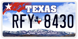 RFY8430 license plate in Texas