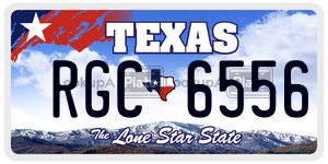 RGC6556 license plate in Texas