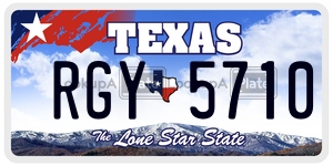 RGY5710 license plate in Texas