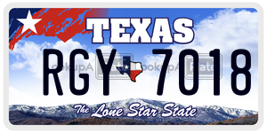 RGY7018 license plate in Texas