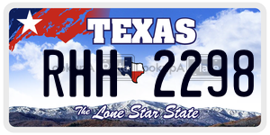 RHH2298 license plate in Texas