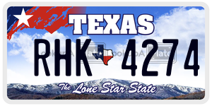 RHK4274 license plate in Texas