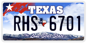 RHS6701 license plate in Texas