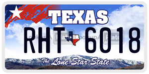 RHT6018 license plate in Texas