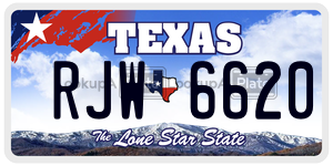 RJW6620 license plate in Texas
