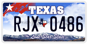 RJX0486 license plate in Texas